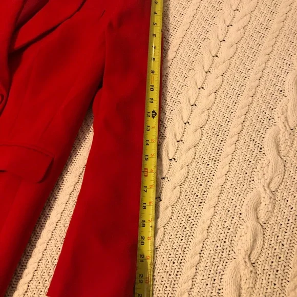 NBD Red Feather-Trim Blazer Dress – Size S (Runs Large) – NWTW - Picture 8 of 9